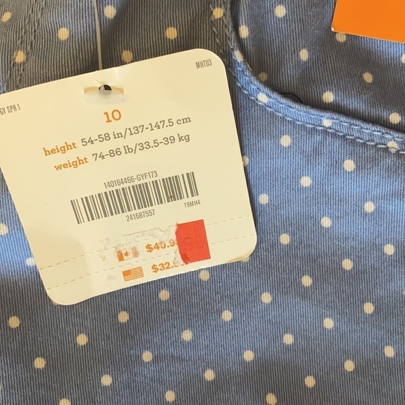 Gymboree Girls Blue Polka Dot Print Kimmis Pants - Size 10 NWT Super Skinny - Picture 6 of 7